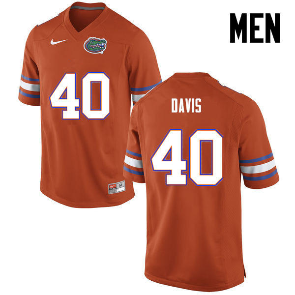 Men Florida Gators #40 Jarrad Davis College Football Jerseys-Orange - Click Image to Close